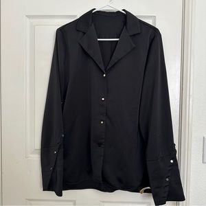 Women’s Black satin oversized blouse
